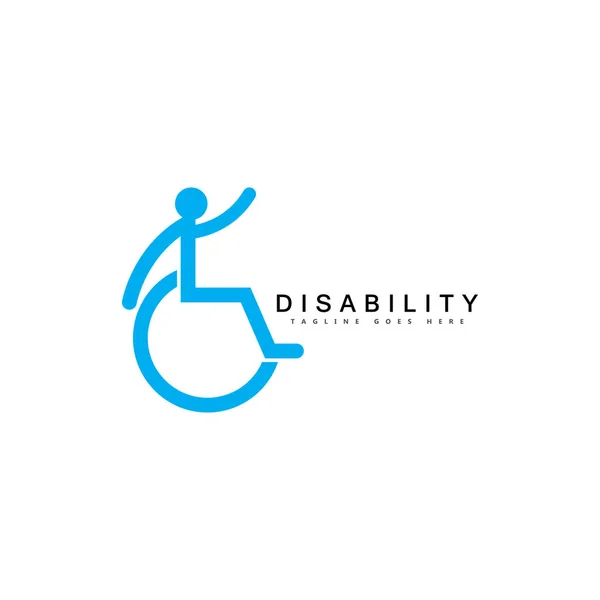 Moderno Personas Con Discapacidad Apoyo Logo — Archivo Imágenes Vectoriales