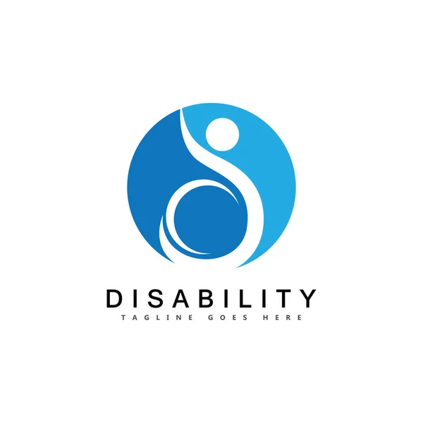 Modern Disabled People Support Logo — Stock Vector