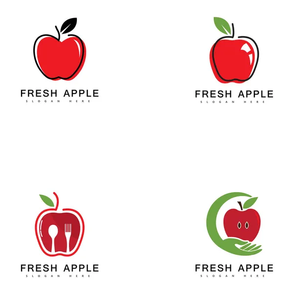 Apple Fruit Logo Vers Fruit Vector Illustratie — Stockvector