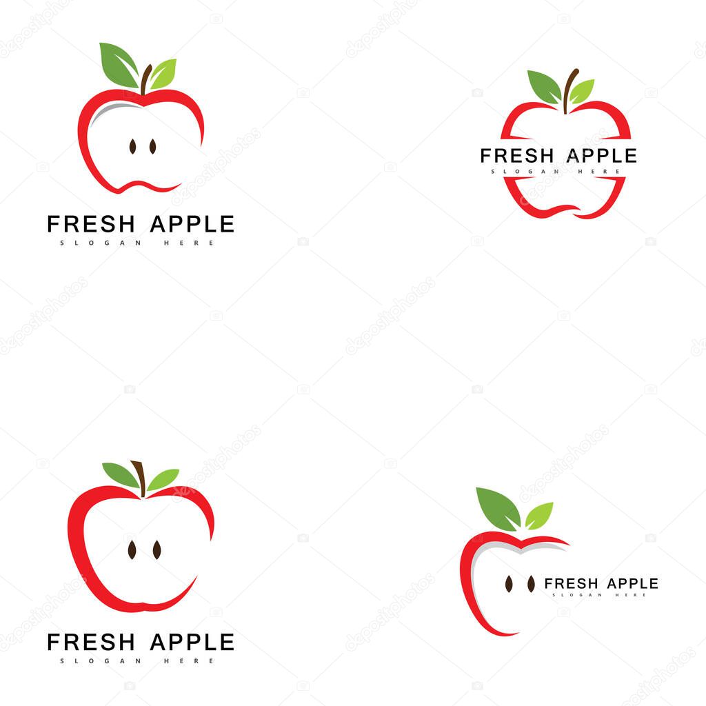 Apple fruit logo fresh fruit vector illustration