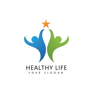 İnsan karakteri logosu çizim vektörü tasarımı