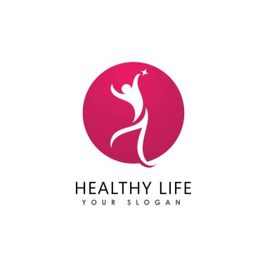 İnsan karakteri logosu çizim vektörü tasarımı