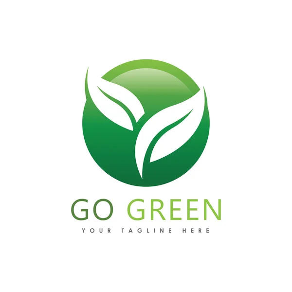 Green Eco Tree Leaf Logo Vorlage Design — Stockvektor