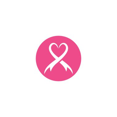 Göğüs kanseri farkındalık kurdelesi logo vektör şablonu