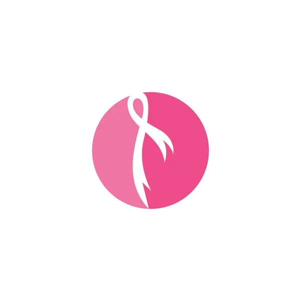 Borstkanker Bewustzijn Lint Logo Vector Template — Stockvector
