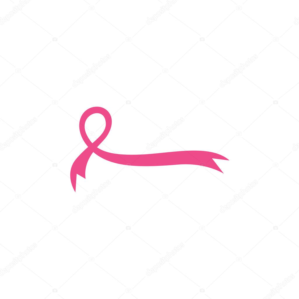 Breast cancer awareness ribbon logo vector template