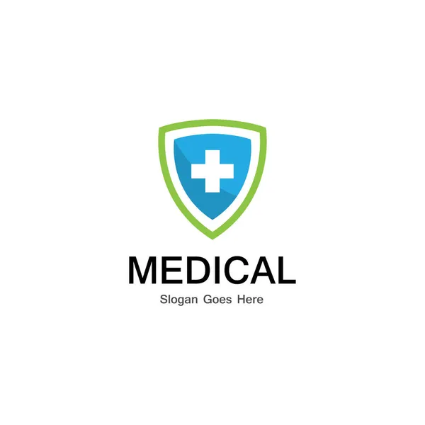 Modello Vettoriale Logo Medico Scudo — Vettoriale Stock