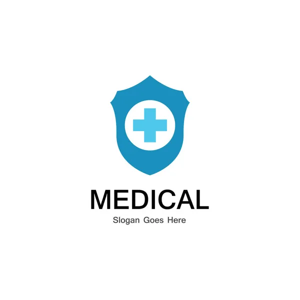 Shield Medical Logo Vector Template — Stock Vector