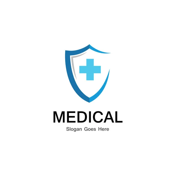 Modello Vettoriale Logo Medico Scudo — Vettoriale Stock