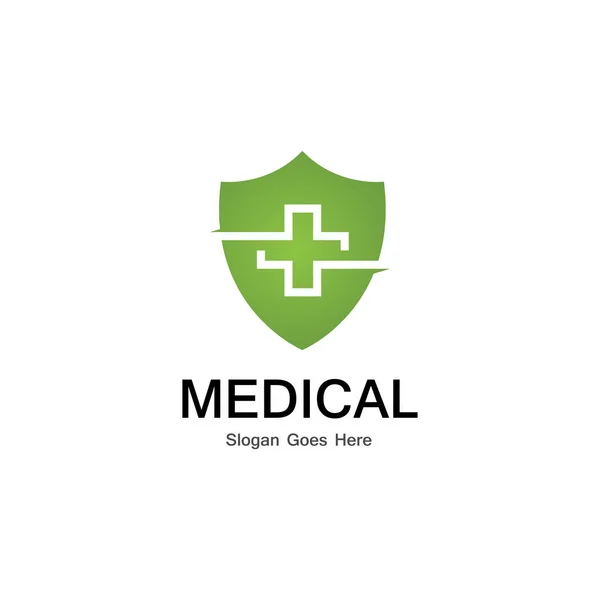 Schild Medical Logo Vektor Vorlage — Stockvektor