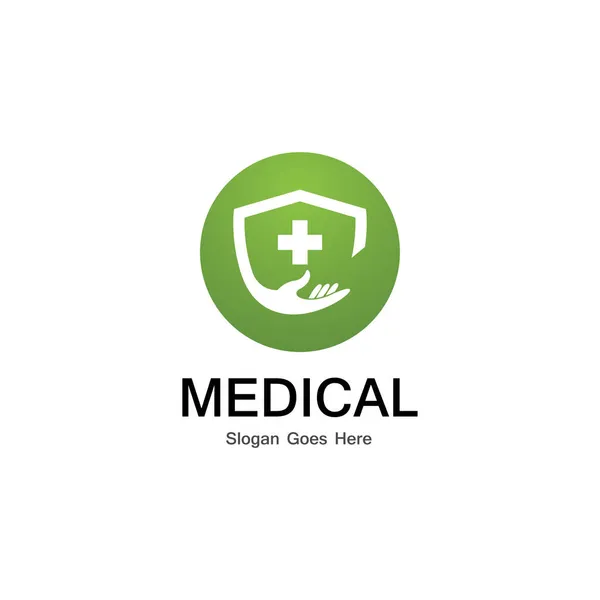 Plantilla Vector Logotipo Médico Escudo — Vector de stock
