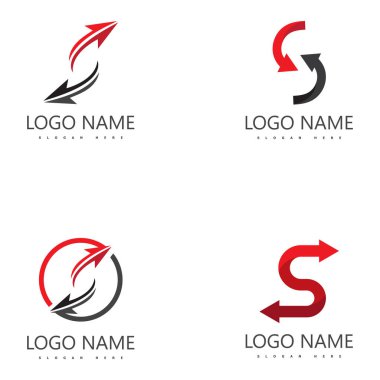 Yaratıcı S harfi ok vektörü tasarımları