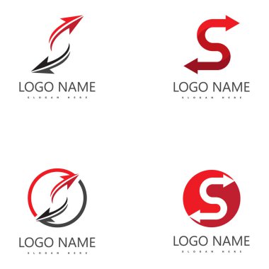 Yaratıcı S harfi ok vektörü tasarımları