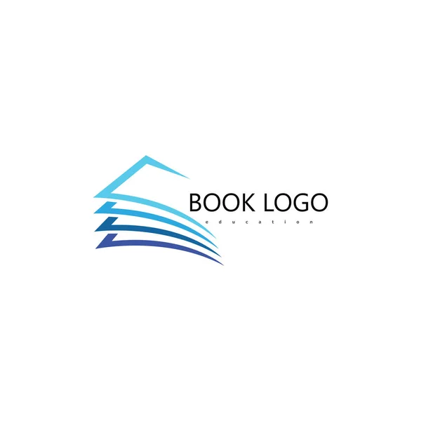 Открытая Книга Логотип Образование Плоский Вектор Дизайна — стоковый вектор