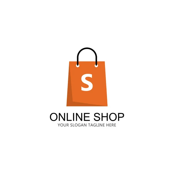 Online Shop Logo Sjabloon Ontwerp Vector — Stockvector