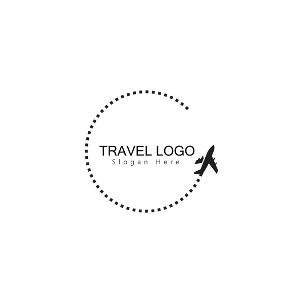 Seyahat Acentası Vektör Logo Şablonu Tatil Logo Şablonu — Stok Vektör