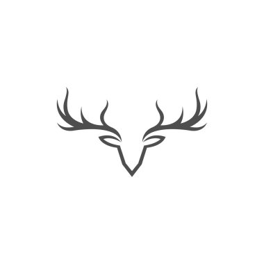 Geyik boynuzu illüstrasyon logo vektör şablonu