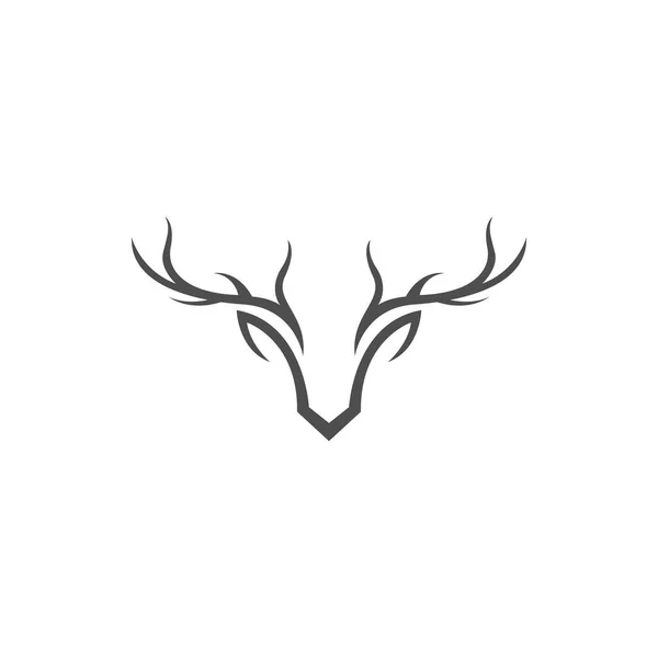 鹿アントラーイラストロゴベクトルテンプレート — ストックベクタ