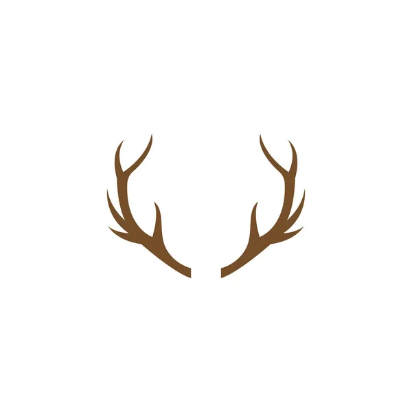 Deer Antler Illustration Logo Vector Template — Stock Vector