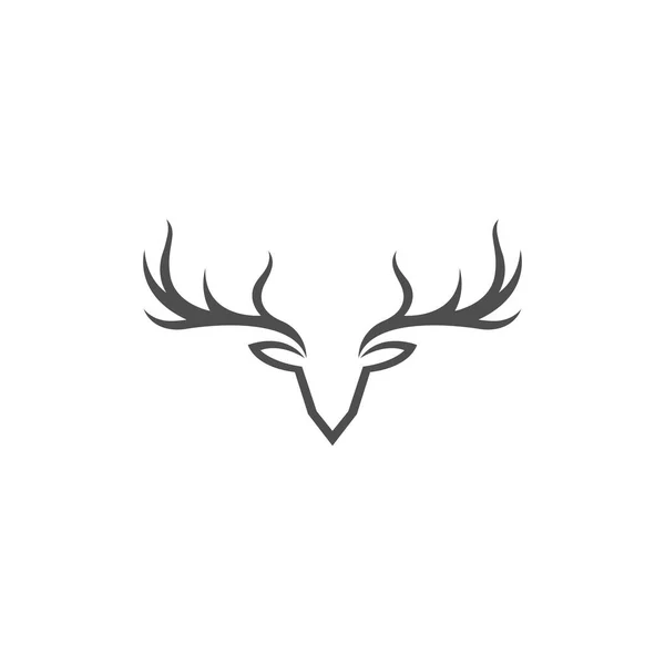 鹿アントラーイラストロゴベクトルテンプレート — ストックベクタ