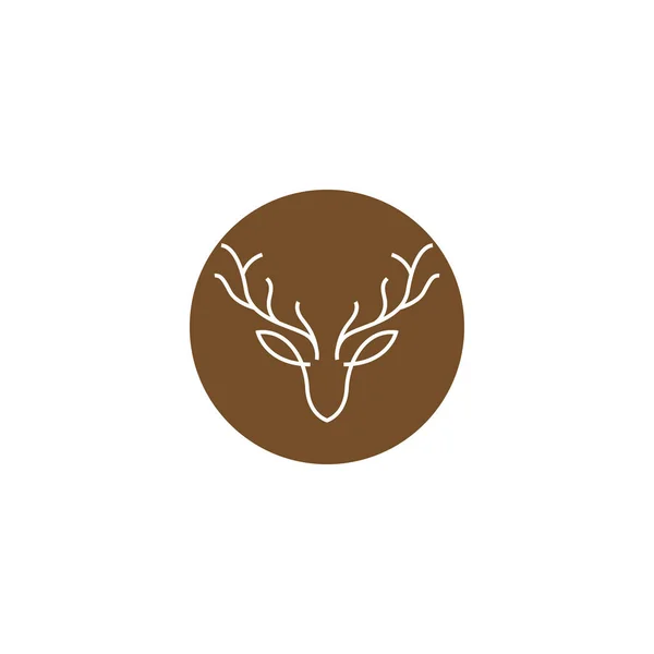 Deer Antler Illustration Logo Vector Template — Stock Vector