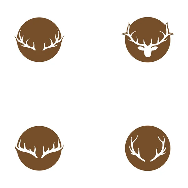 Deer Antler Illustration Logo Vector Template — Stock Vector