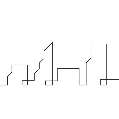 Modern City silueti. Şehir silueti. Düz tasarımda vektör illüstrasyonu