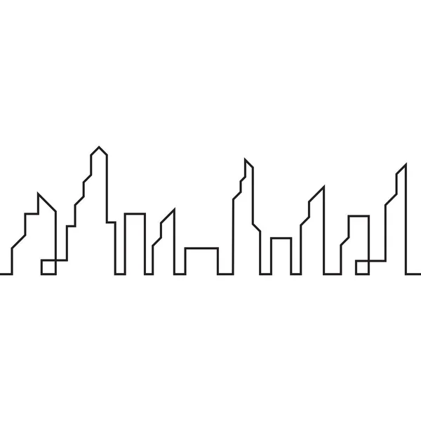 Ciudad Moderna Skyline Silueta Ciudad Ilustración Vectorial Diseño Plano — Vector de stock