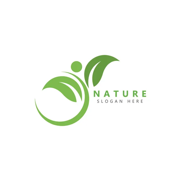 Nature Herbal Medicine Healthy People Wellness Vector Logo Design Template — Stock Vector