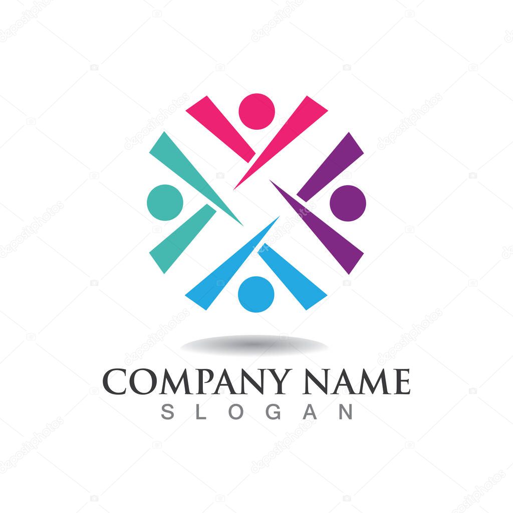 Adoption and community care Logo template vector icon