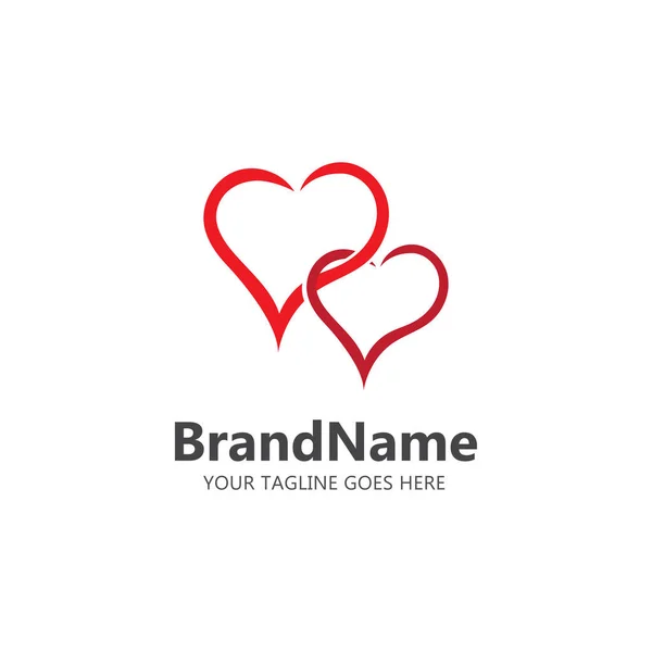 Amor Coração Vermelho Logotipo Ícone Vetor Modelo —  Vetores de Stock