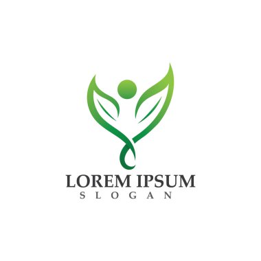 Yeşil doğa sağlık logo ve semboller insanlar yaprak