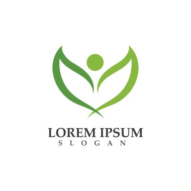 Yeşil doğa sağlık logo ve semboller insanlar yaprak