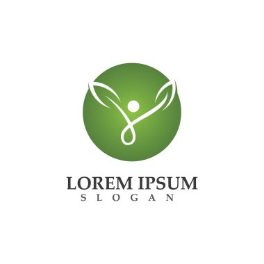 Yeşil doğa sağlık logo ve semboller insanlar yaprak