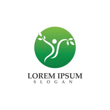 Yeşil doğa sağlık logo ve semboller insanlar yaprak