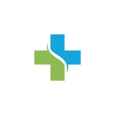  İlaç Sağlık Logosu Tıbbi Bitki Artı Simge Sağlık Sembol Vektör Tasarımı
