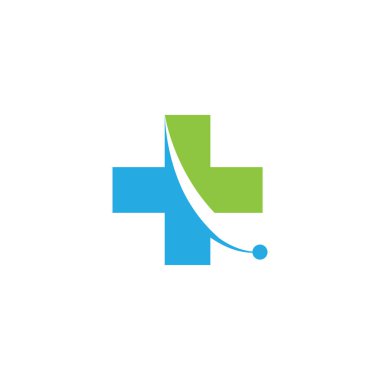  İlaç Sağlık Logosu Tıbbi Bitki Artı Simge Sağlık Sembol Vektör Tasarımı