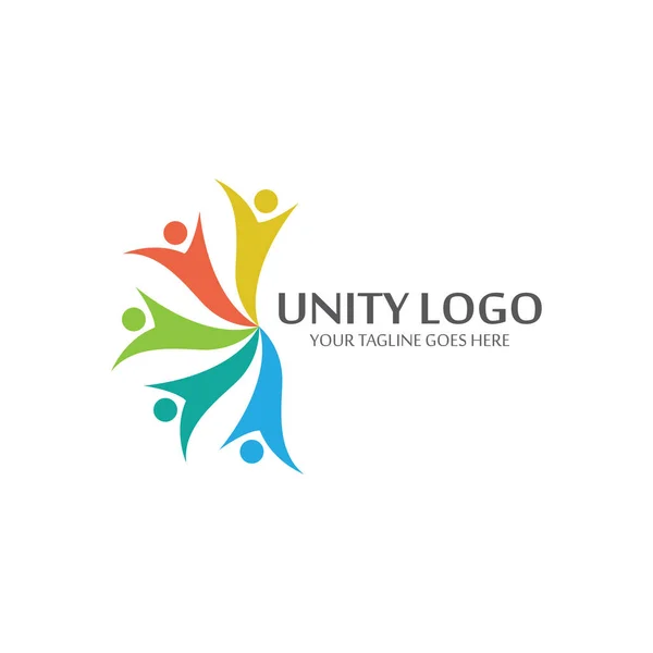 Kolorowy Jedność Koncepcja Logo Ikona Wektor Szablon — Wektor stockowy