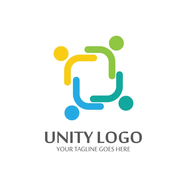 Kolorowy Jedność Koncepcja Logo Ikona Wektor Szablon — Wektor stockowy