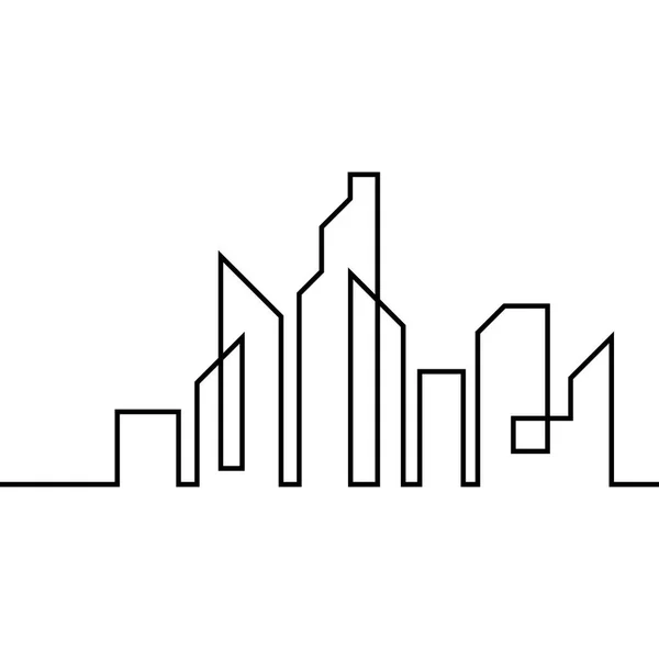 都市スカイラインの背景ベクトルイラストデザイン — ストックベクタ