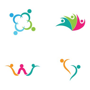 People Logo Team Access People Çalışma Grubu ve Community Group Company ve Business logo vektörü ve tasarım Care Family 'nin simgesi Başarı logosu