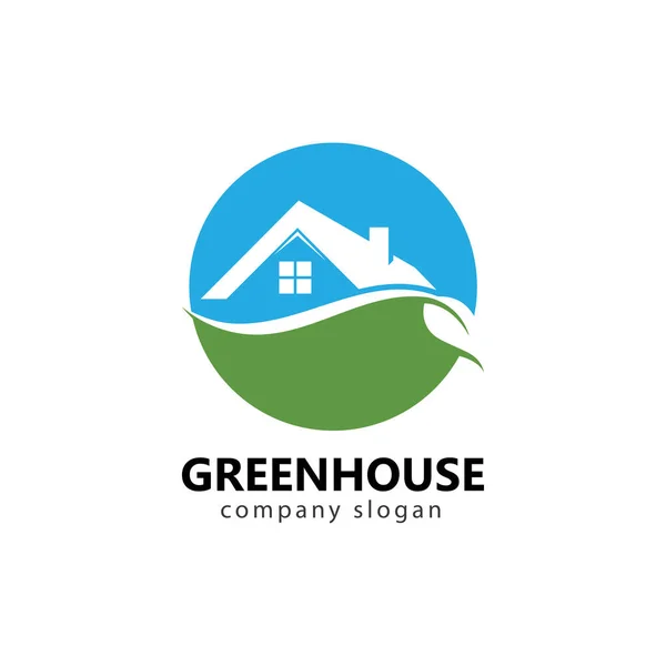 Ilustración Diseño Logotipo Casa Verde — Vector de stock