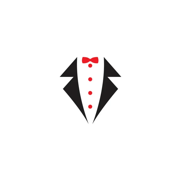 Λογότυπο Σμόκιν Επιχείρηση Άνθρωπος Λογότυπο Λογότυπο Διοργανωτή Γάμου — Διανυσματικό Αρχείο