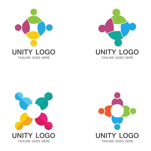 Unity People Care Logo Icon Vector Template — Wektor stockowy