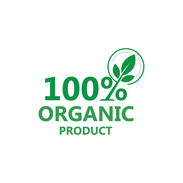 Organic Product Label Sign Vector