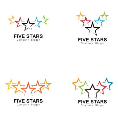Beş Yıldızlı Logo Sembol Tasarımı Çizimi