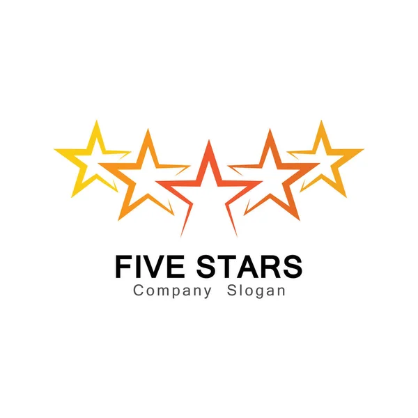 Ilustración Diseño Símbolo Logotipo Cinco Estrellas — Vector de stock