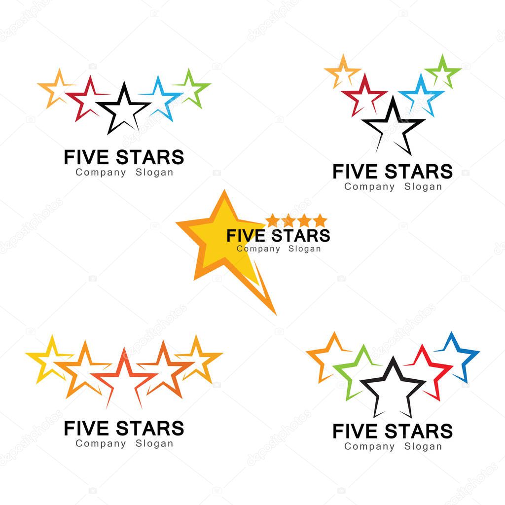 Five Stars Logo Symbol Design Illustration