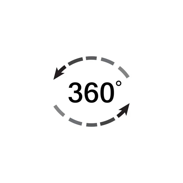 360 Grad Ansicht Verwandte Vektorsymbole Design Vorlage — Stockvektor