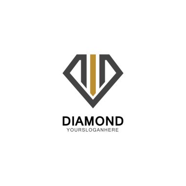 Elmas Logo Tasarım Şablonu. Vektör illüstrasyonu.